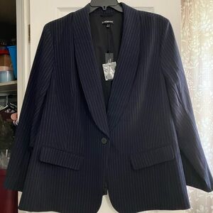 Lane Bryant Navy Pinstripe Blazer